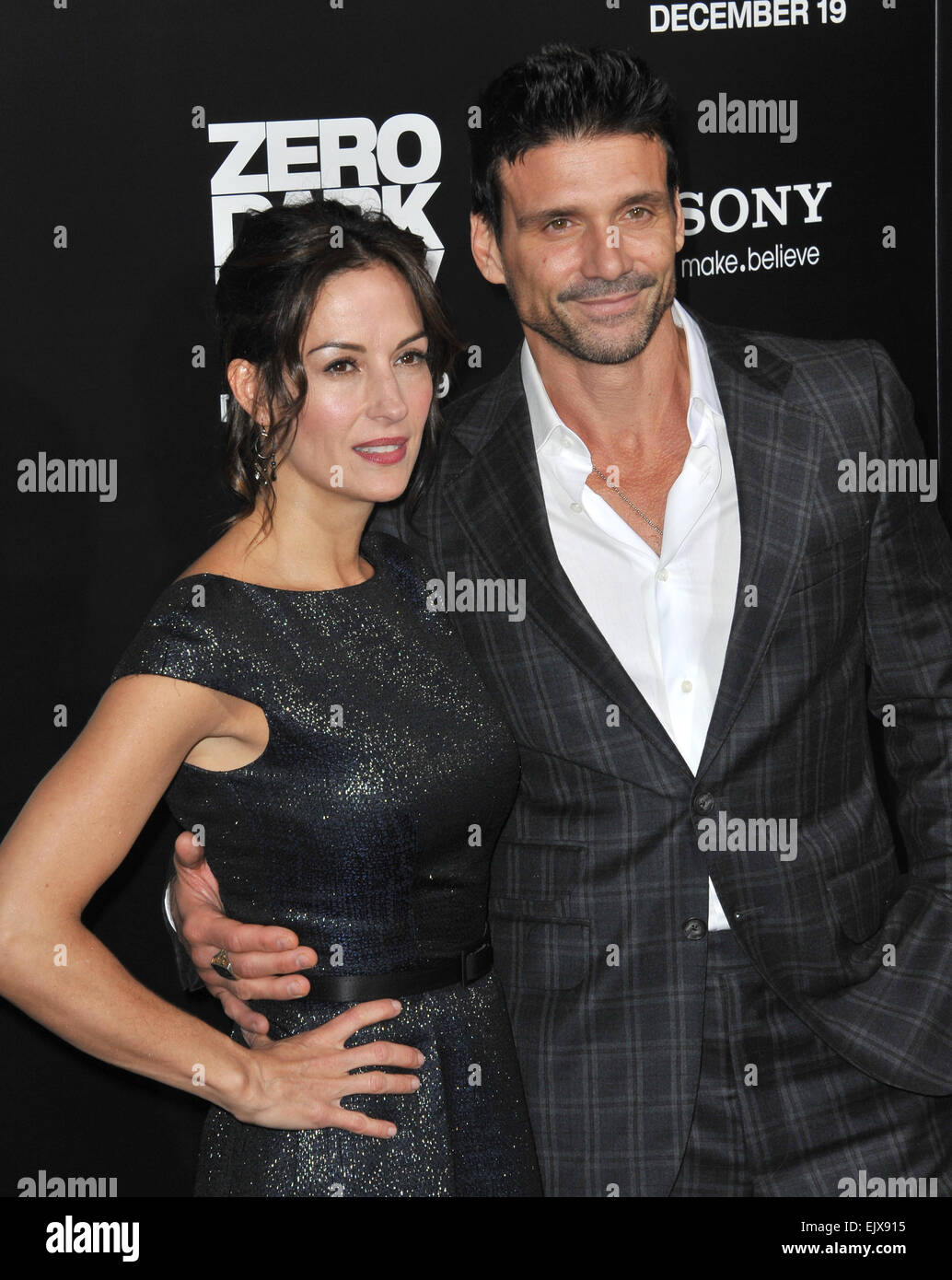 LOS ANGELES, CA - 10. Dezember 2012: Frank Grillo & Frau Wendy Moniz bei der Premiere seines Films "Zero Dark dreißig" im Dolby Theater, Hollywood. Stockfoto