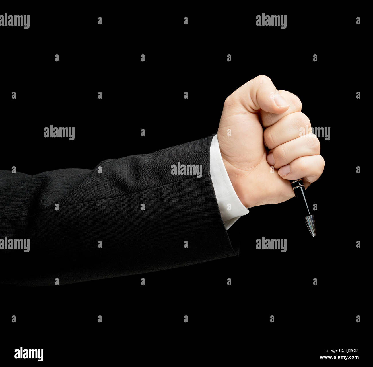 Kaukasische Männer Hand in einem Business-Anzug, isoliert Stockfoto