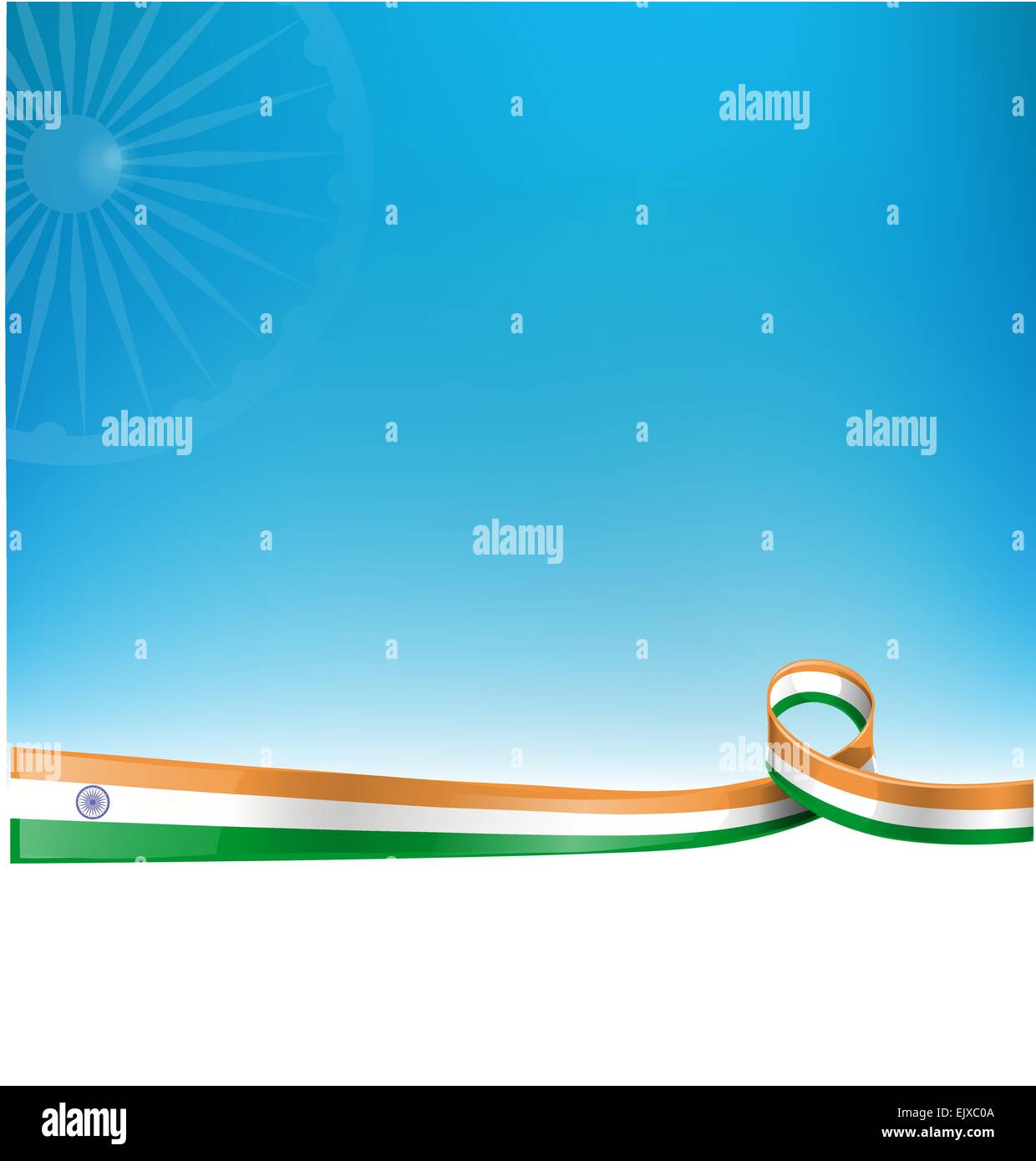 indische Band Fahne am Himmelshintergrund Stock Vektor