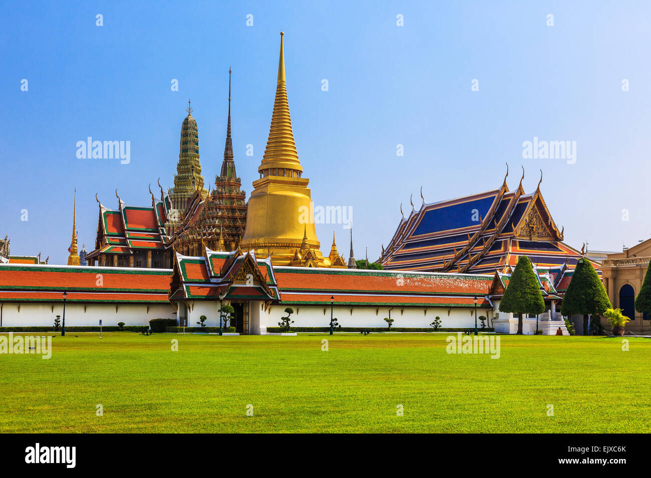 Wat Phra Kaeo. Thailands heiligsten Tempel, Bangkok Stockfoto