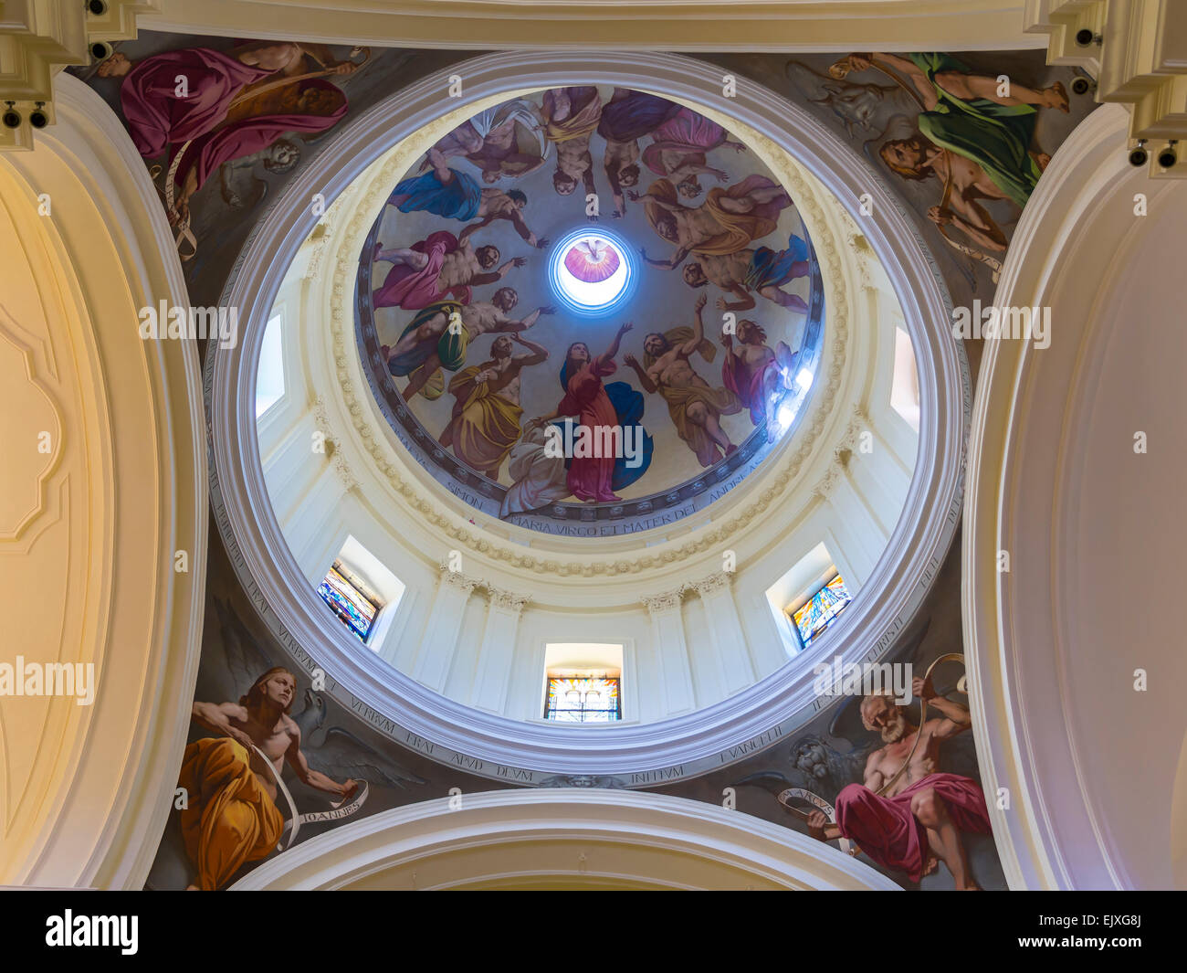 Italien, Sizilien, Noto, Kathedrale von San Nicolo, Innenansicht der Kuppel Stockfoto