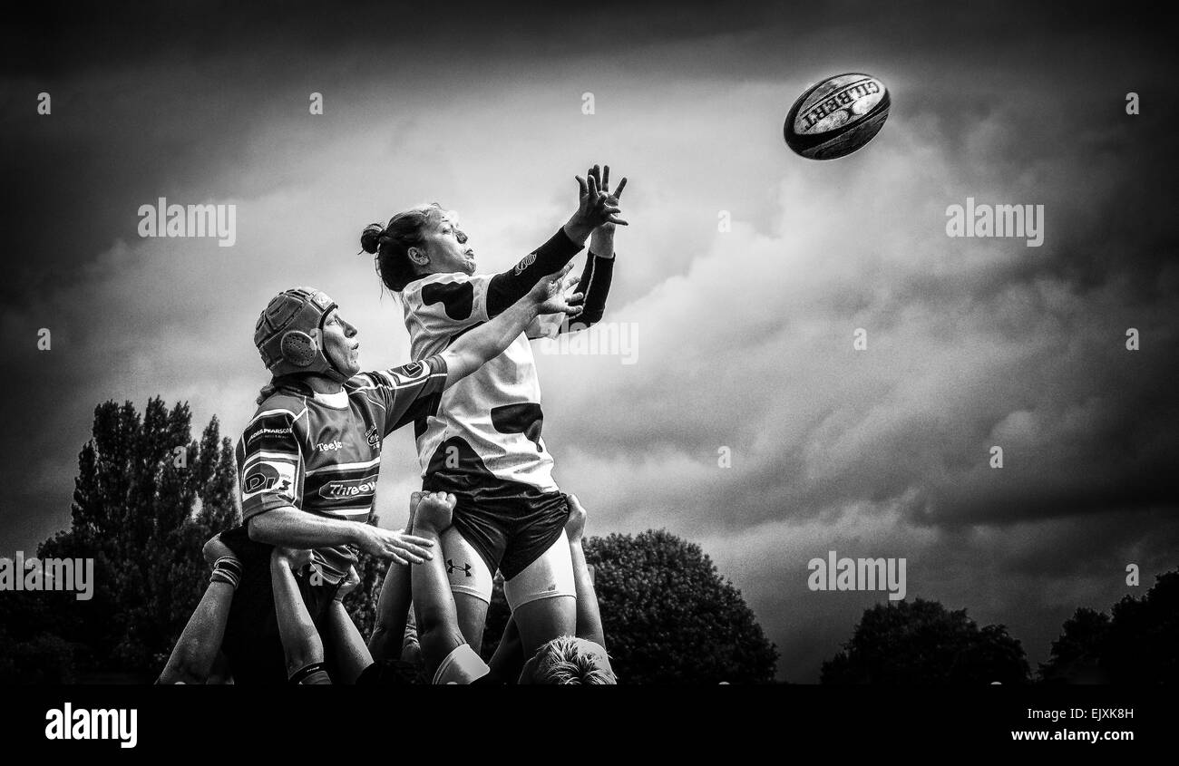Damen rugby Stockfoto