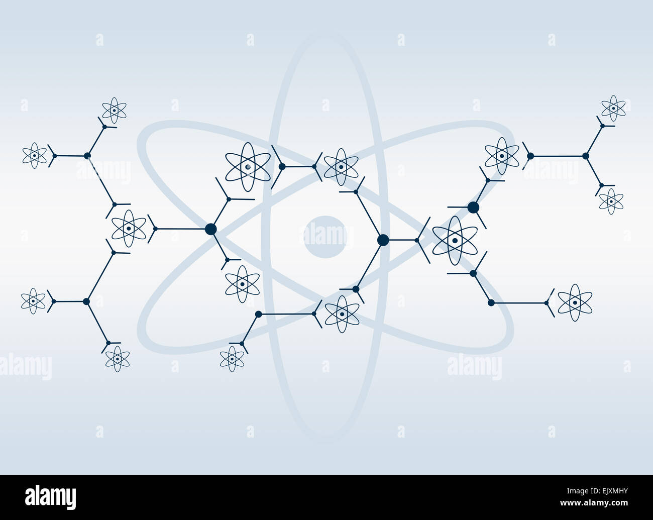 Abstrakte Komposition von Linien und Atom Zeichen Stockfoto