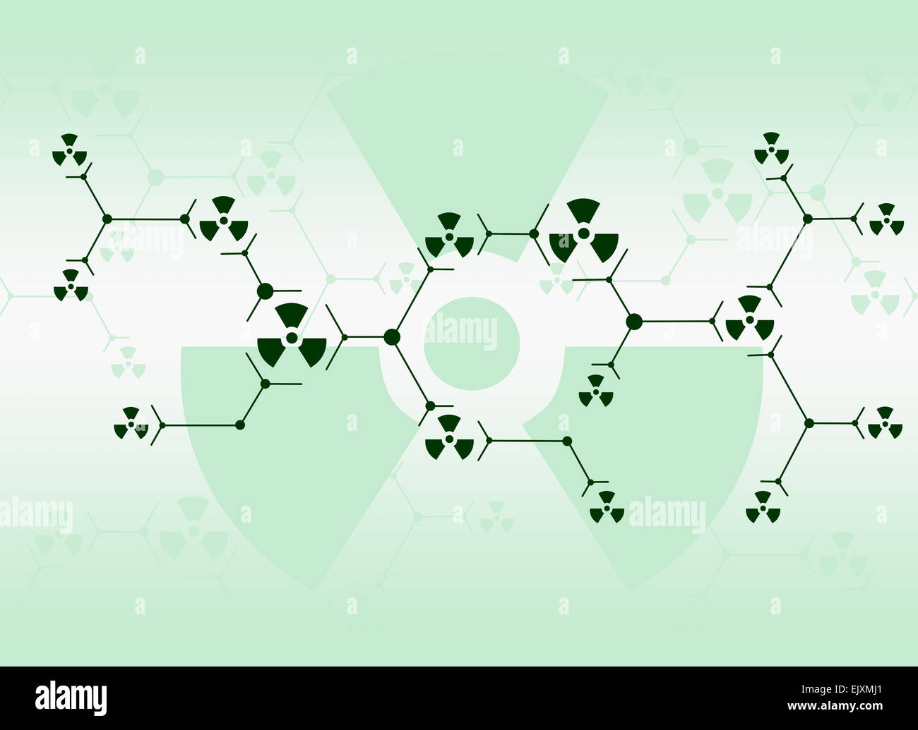 Zusammensetzung der schwarzen Linien und Strahlung Zeichen Stockfoto
