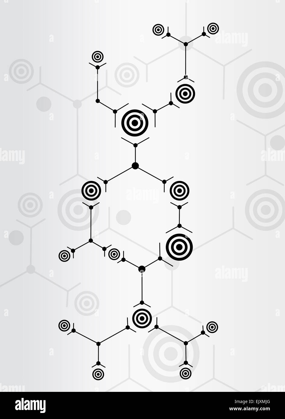 Abstrakte Komposition von schwarzen Linien und Kreise Stockfoto