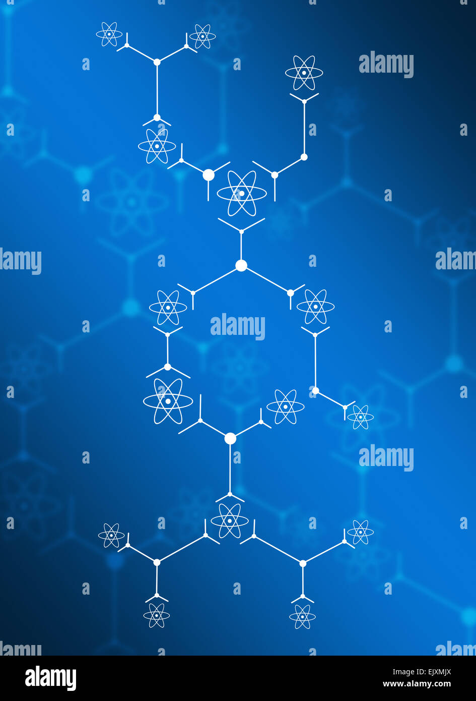 Abstrakte Komposition von Linien und Atom Zeichen Stockfoto