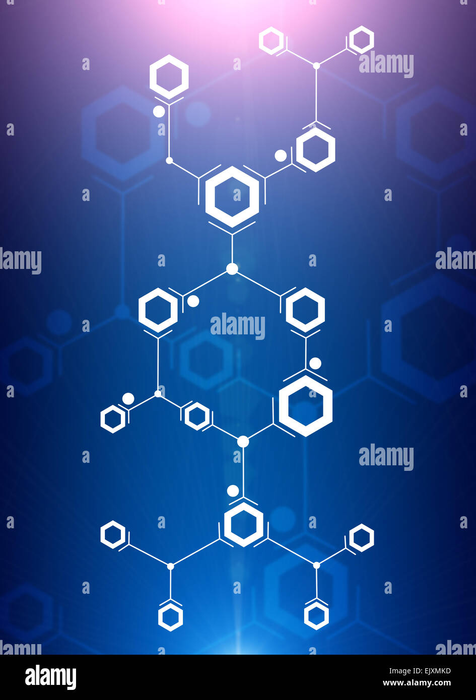 Abstrakte Komposition von weißen Linien und Sechsecke Stockfoto