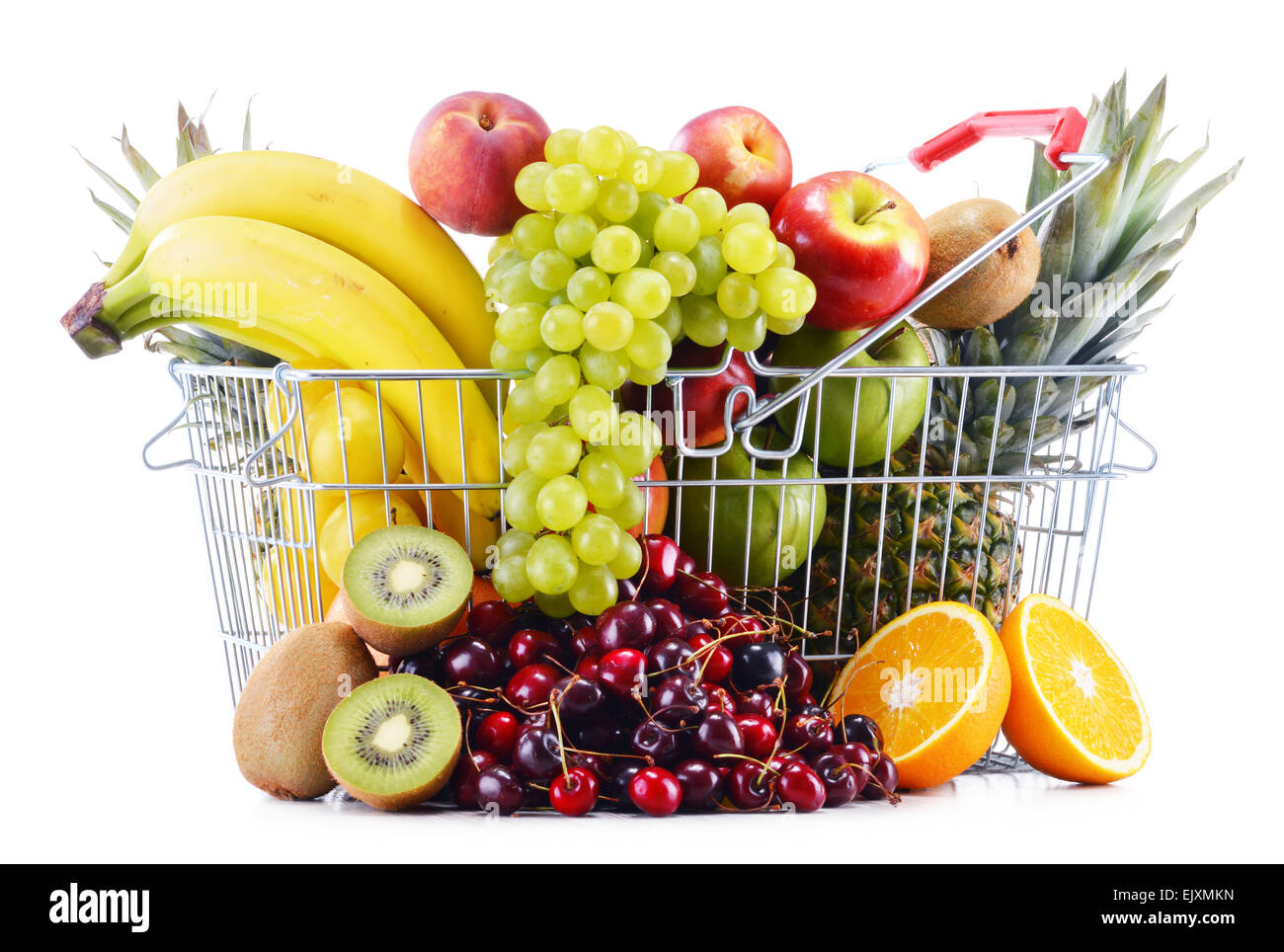 Komposition mit frischen Obst. Ausgewogene Ernährung. Stockfoto