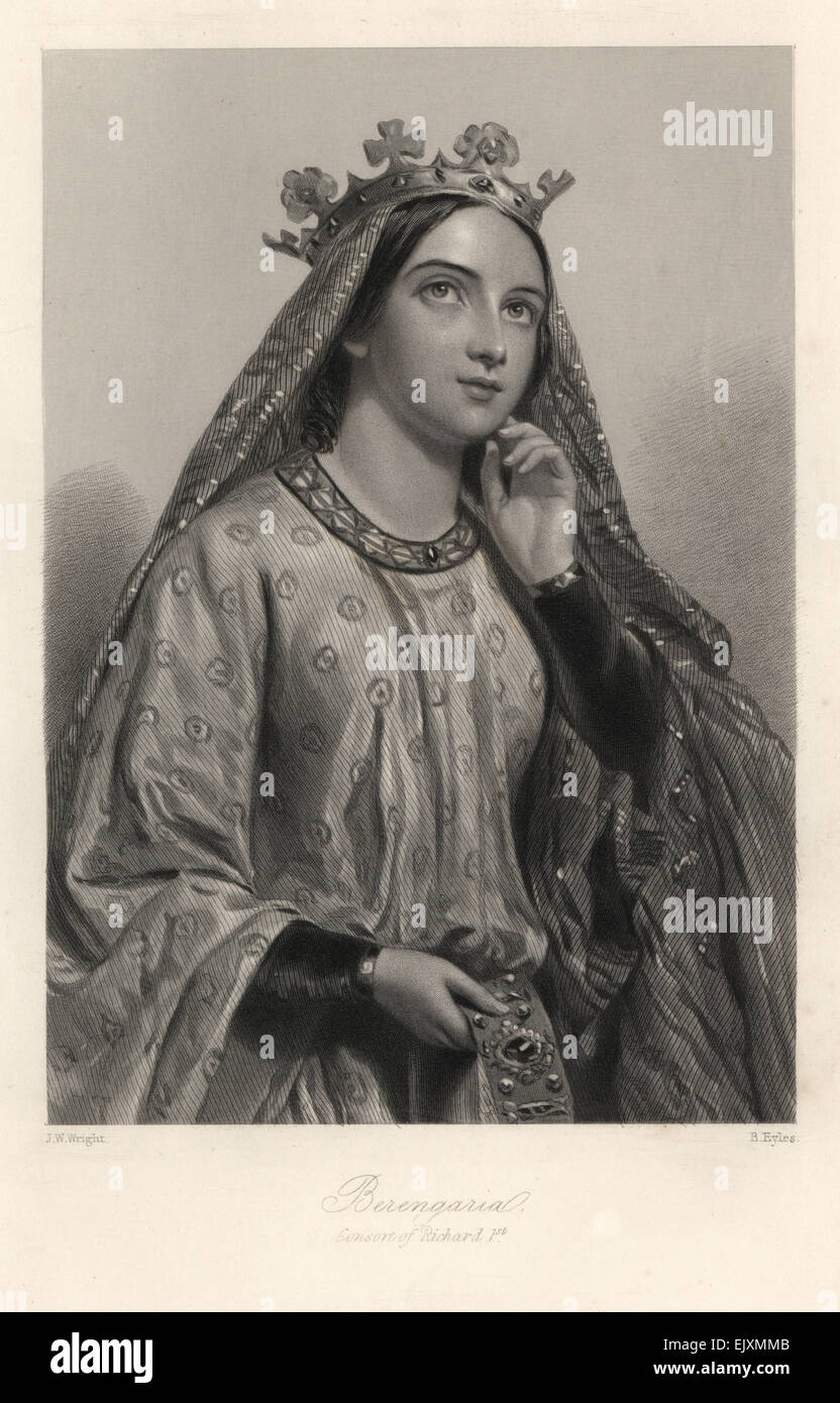 Berengaria von Navarra, Königin Gemahlin von König Richard I von England. Stockfoto