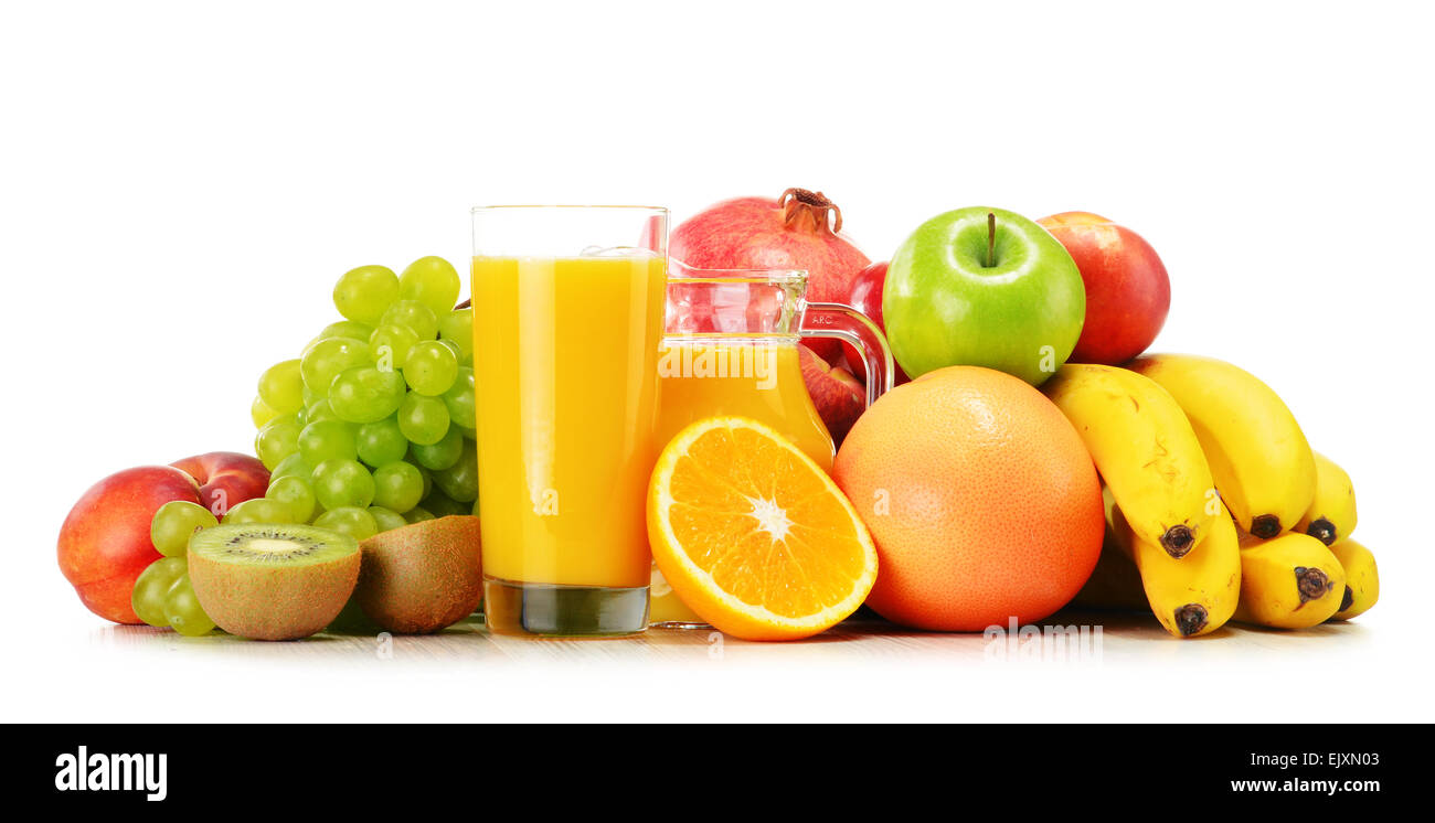 Komposition mit frischen Obst. Ausgewogene Ernährung. Stockfoto