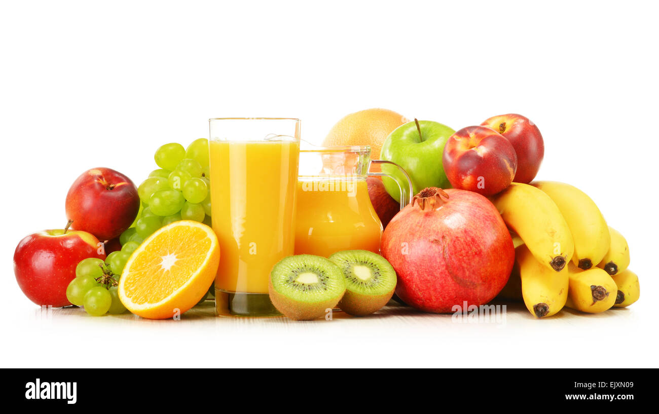 Komposition mit frischen Obst. Ausgewogene Ernährung. Stockfoto