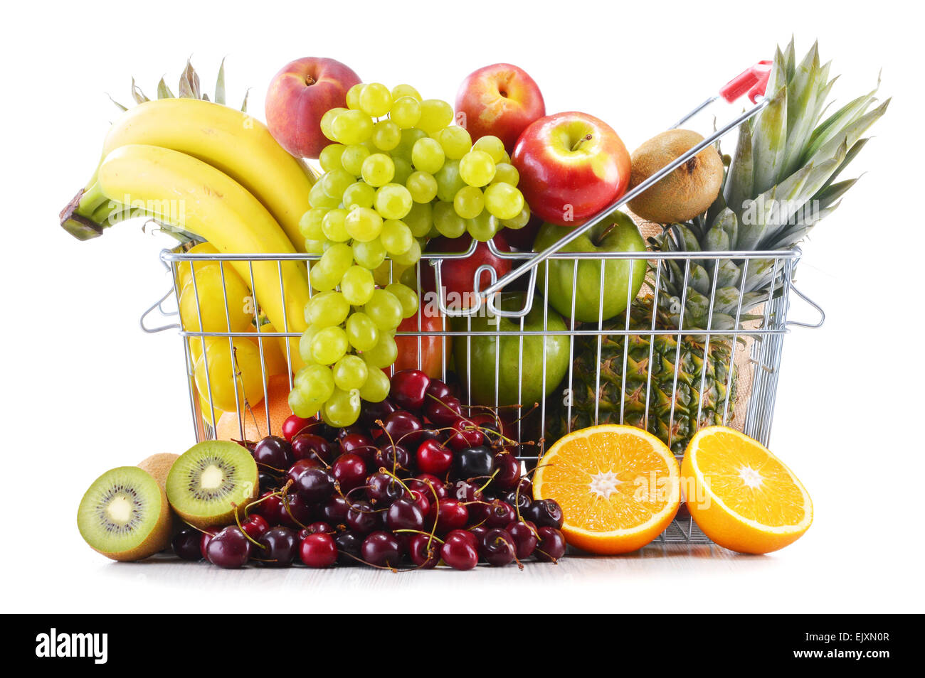 Komposition mit frischen Obst. Ausgewogene Ernährung. Stockfoto