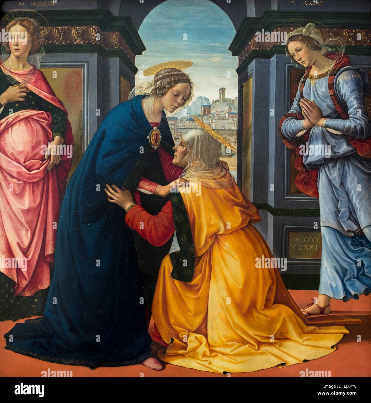 ActiveMuseum 0001989.jpg / The Visitation, 1491 - Domenico Ghirlandaio Tempera auf Holz panel 26.09.2013 - / Antikensammlung / aktive Museum Stockfoto