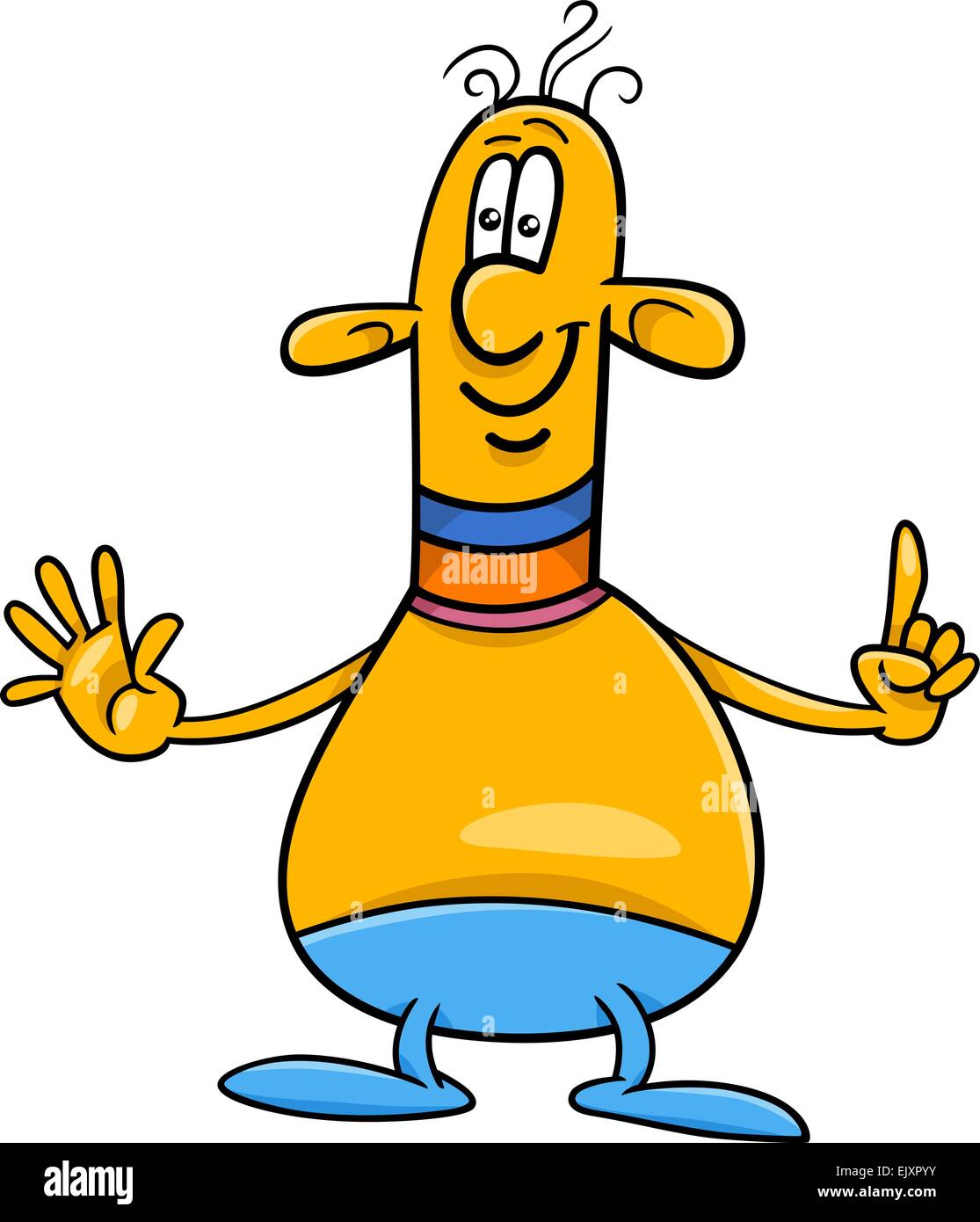 Cartoon-Illustration der lustige Fantasy Charakter oder Alien Stock Vektor