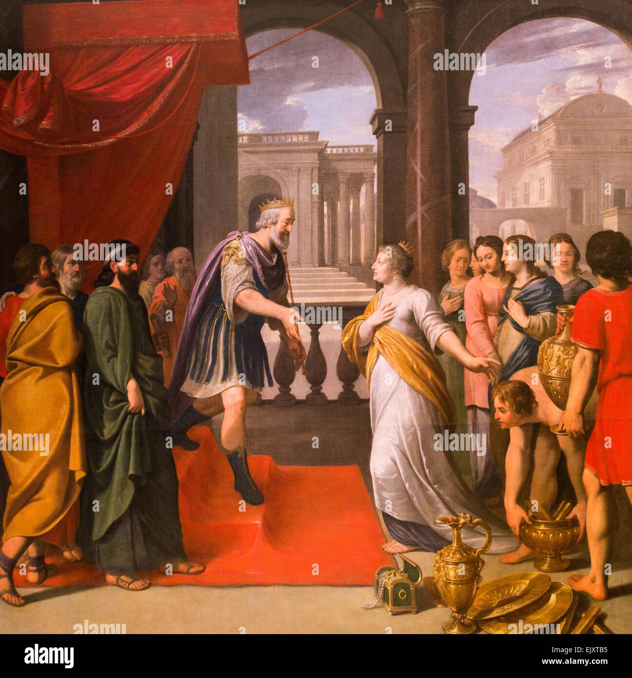 ActiveMuseum 0006028.jpg / Henri IV gekleidet wie Salomo empfängt die Huldigung der Marie de Medici wie der Saba Königin gekleidet. (laut) Jean Mosnier 12.05.2013 - / 17. Jahrhundert Sammlung / aktive Museum Stockfoto