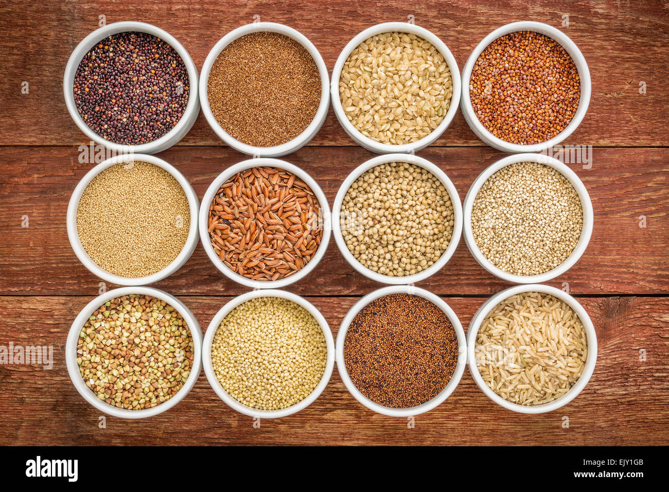 gesund, glutenfrei Korn-Sammlung (Quinoa, brauner Reis, Hirse, Amaranth ...