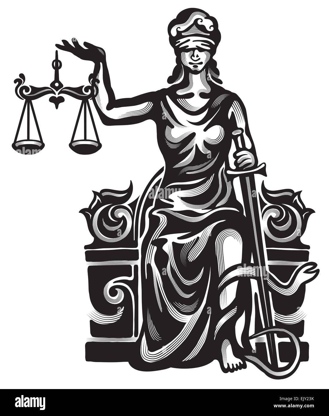 Femida-Vektor-Illustration. Stockfoto