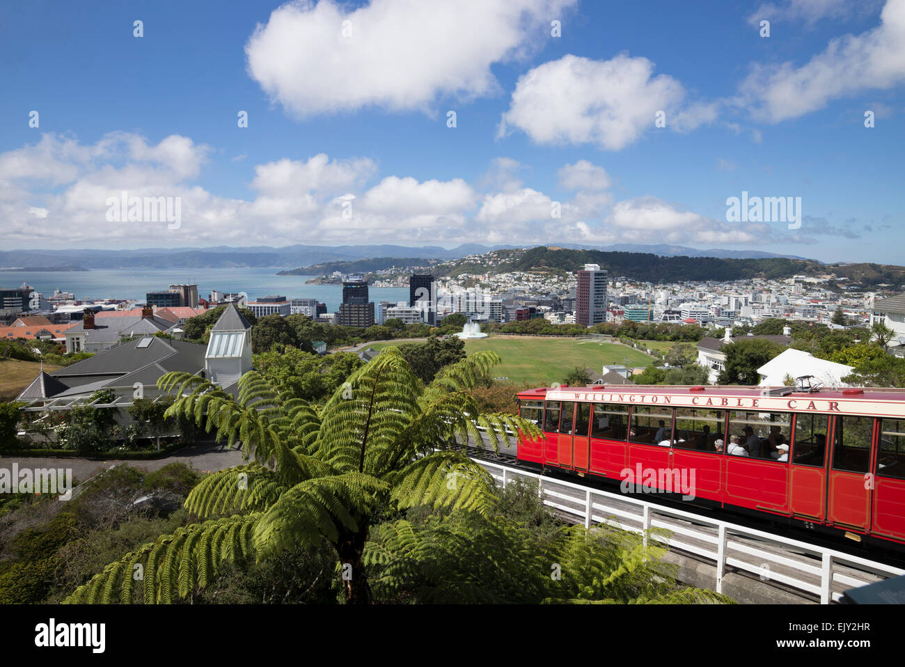 Wellington Cable Car Transport, Nordinsel, Neuseeland. Stockfoto