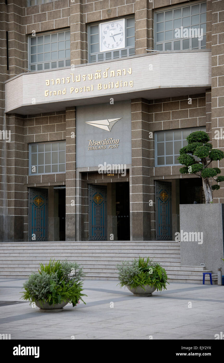 Das Grand Post Gebäude in Bangkok als ein Veranstaltungsort genutzt und behält die Postdienste von diesem Erbe-Aufstellungsort Stockfoto