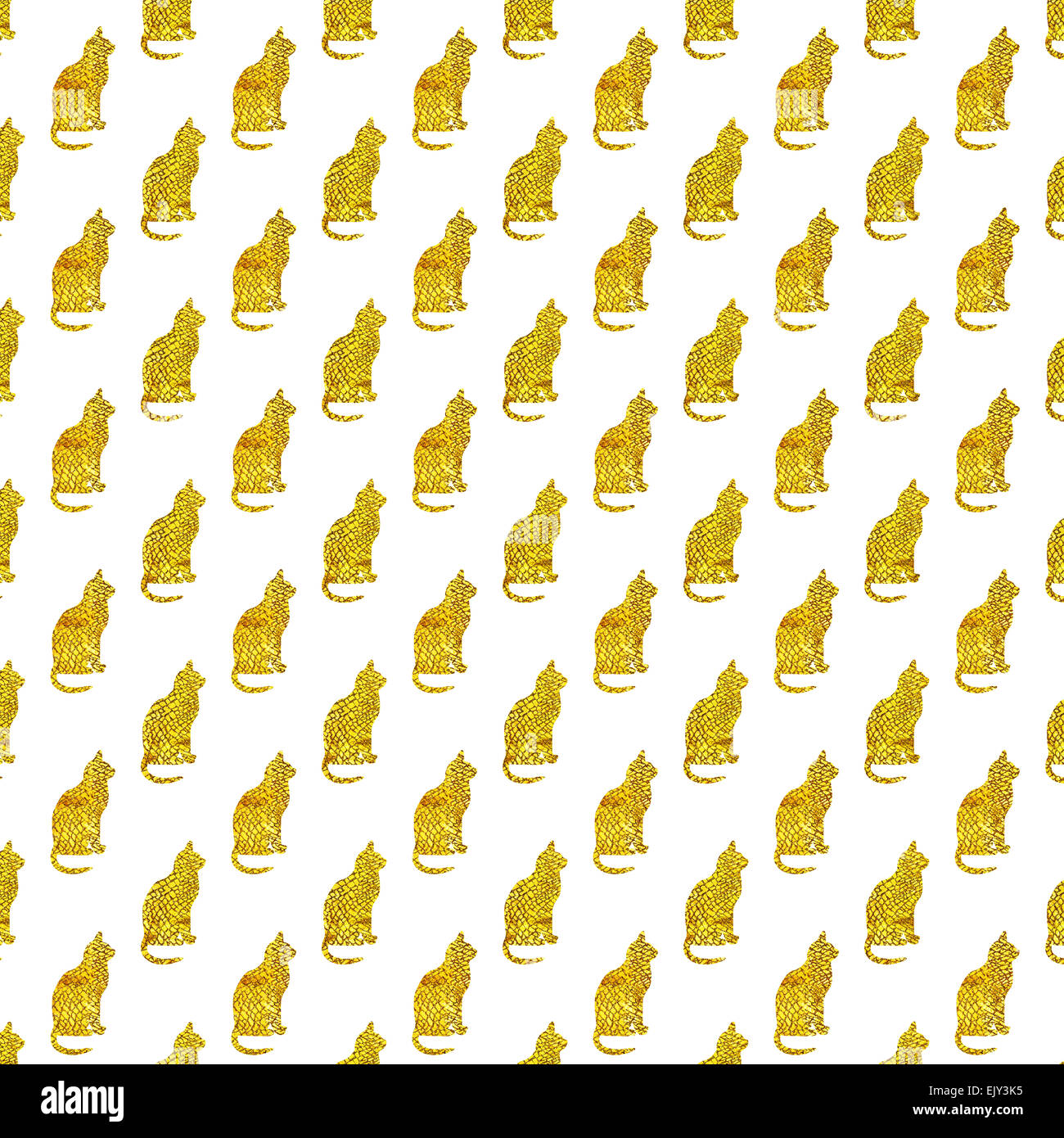 Gold weiß Schlangenhaut Katze Muster Faux Folie Metallic Katzen Textur Hintergrund Stockfoto