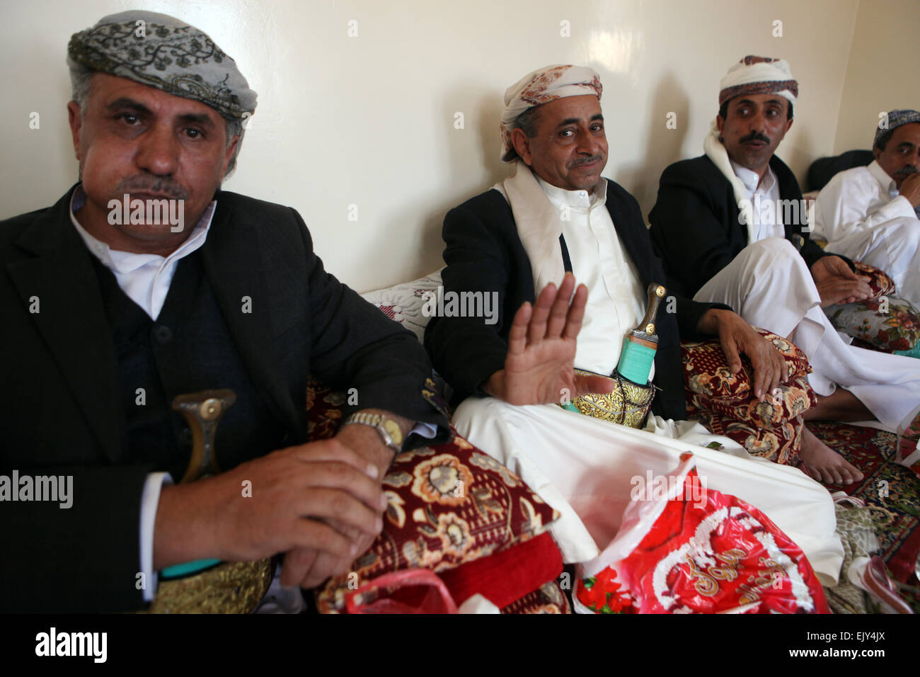 Eine Hochzeit im Al Manakha, Jemen. Stockfoto