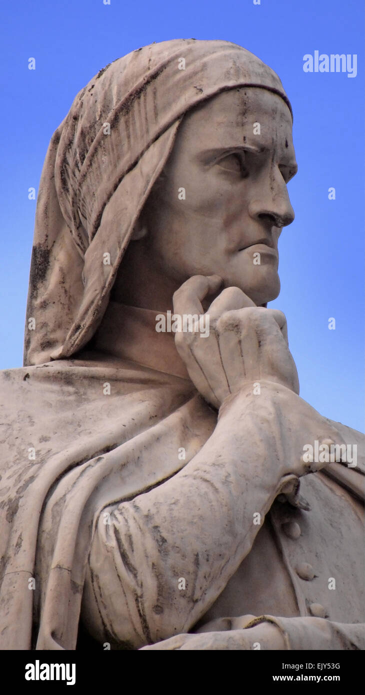 Porträt von Dante Alighieri in Verona, Italien Stockfoto