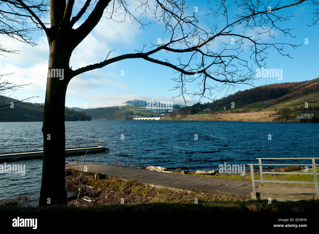 Crook Hill über Ladybower Vorratsbehälter, Peak District, Derbyshire, England, Vereinigtes Königreich Stockfoto