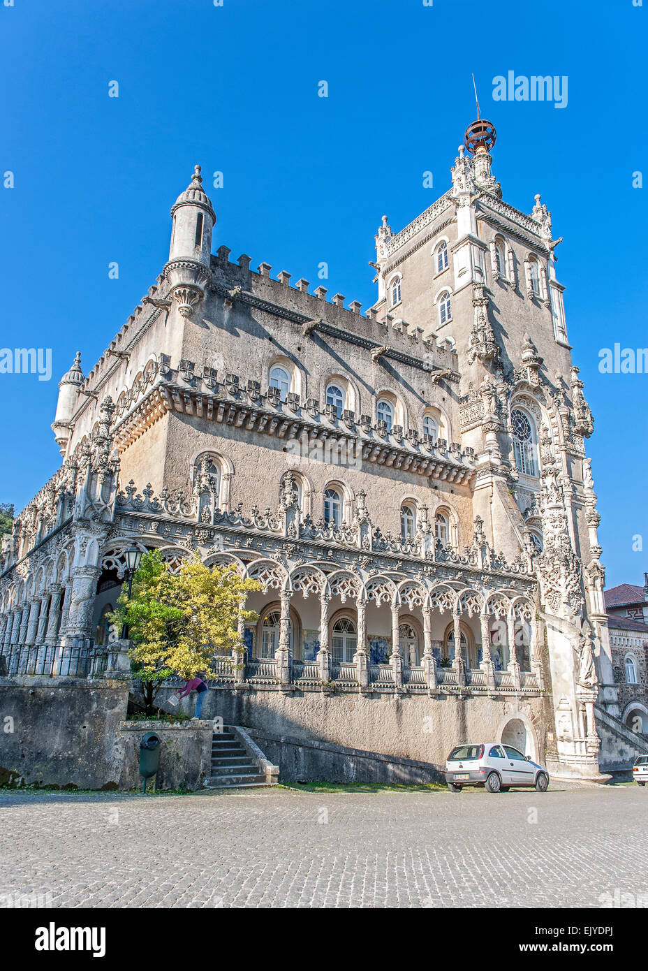 Portugal Bussaco. Königlichen Jagdschloss. Ein schönes Beispiel des manuelinischen. Im Moment ist dies eines der besten Hotels in Portugal. Stockfoto