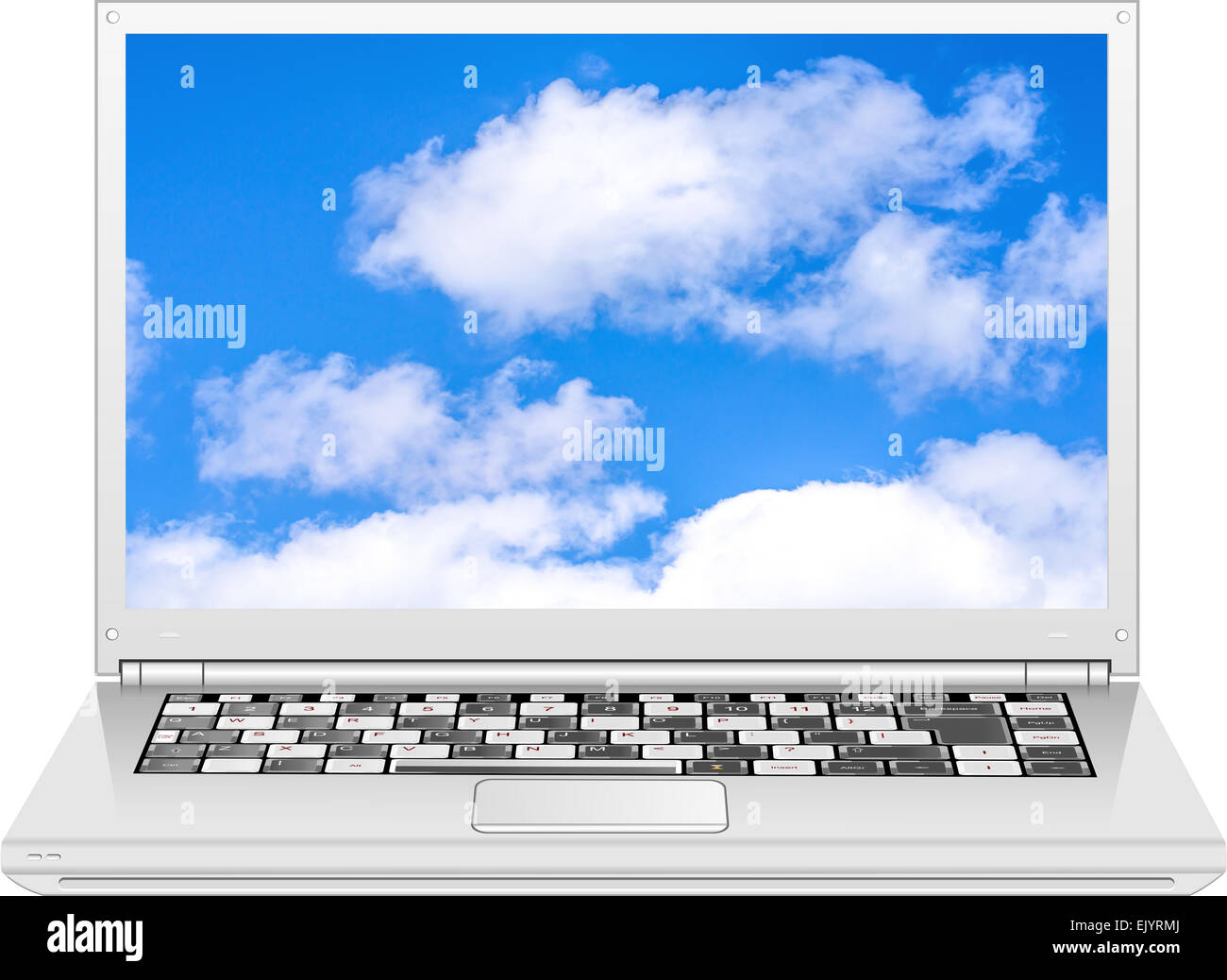 Ein Laptop-Display mit einer beliebten desig Stockfoto