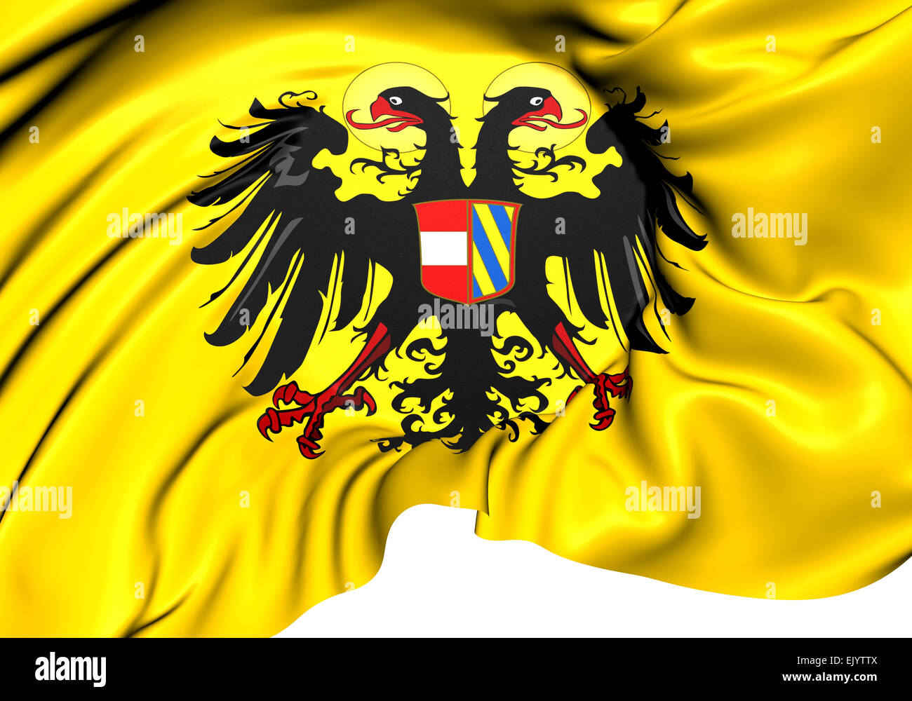 Römisch Deutsches Reich Flagge (1493-1556). Hautnah. Stockfoto