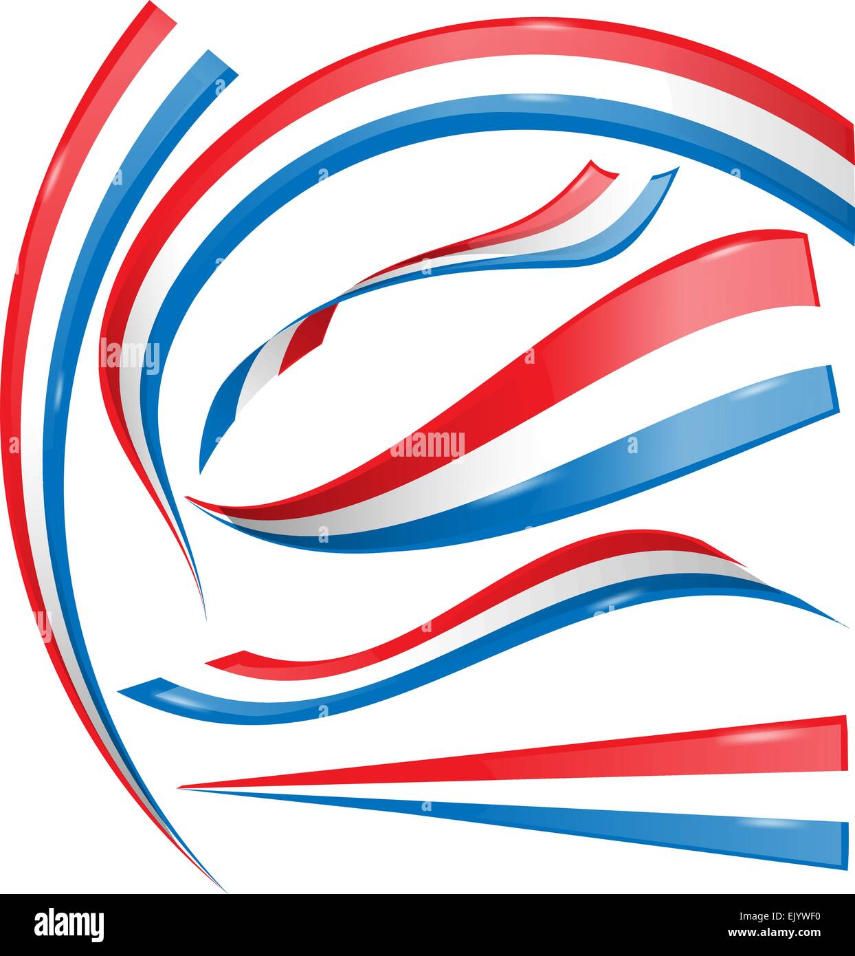 Frankreich-Flaggenset isolierten auf weißen Hintergrund Stock Vektor