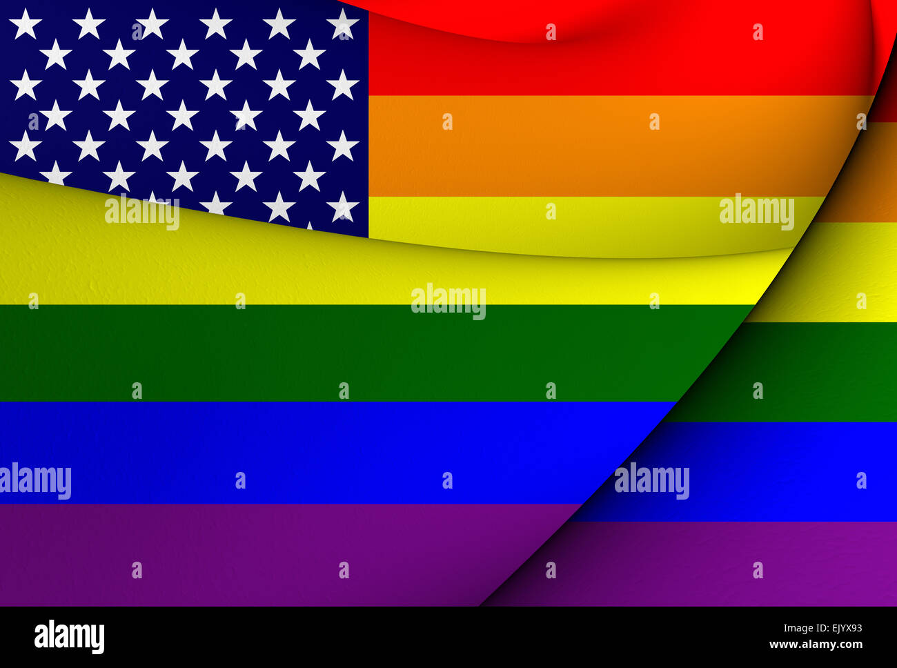 USA-Gay-Flagge. Hautnah. Stockfoto