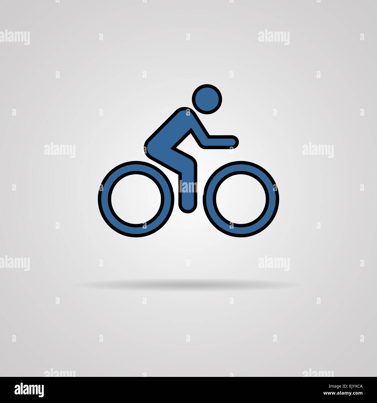 Rad fahren Bildzeichens mit Schatten. Stockfoto