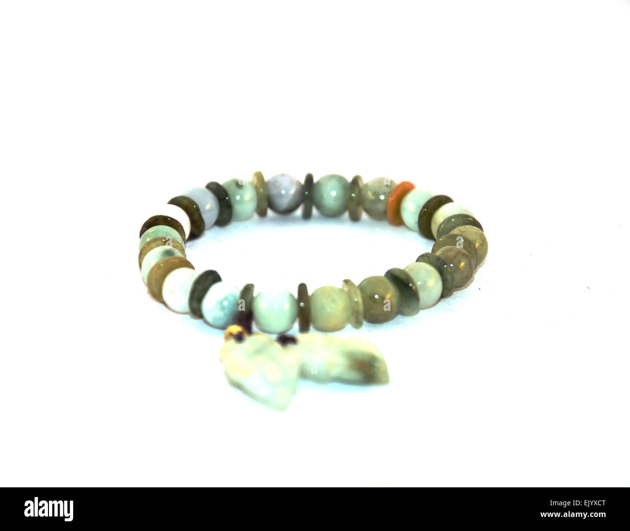 Buddhistischen Gebet Armband Perlen Made aus jade Stockfoto