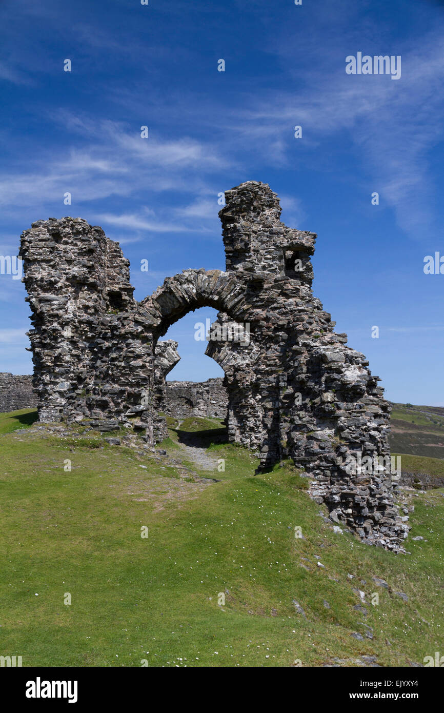 Die Ruinen des Castell Dinas Bran über Llangollen in Nordwales Stockfoto