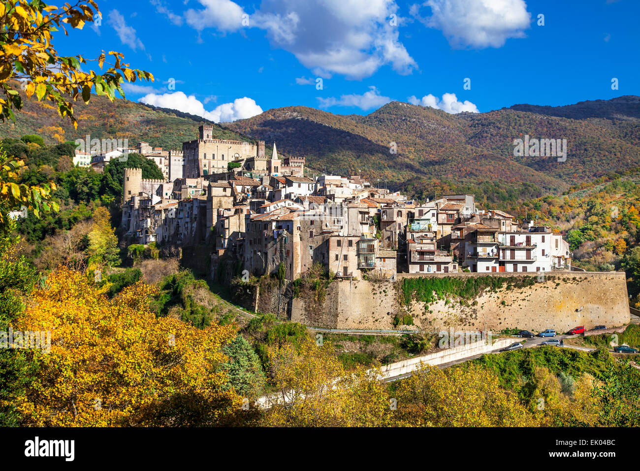San Gregorio da Sassola - mittelalterliches Dorf in Lazio, Italien Stockfoto