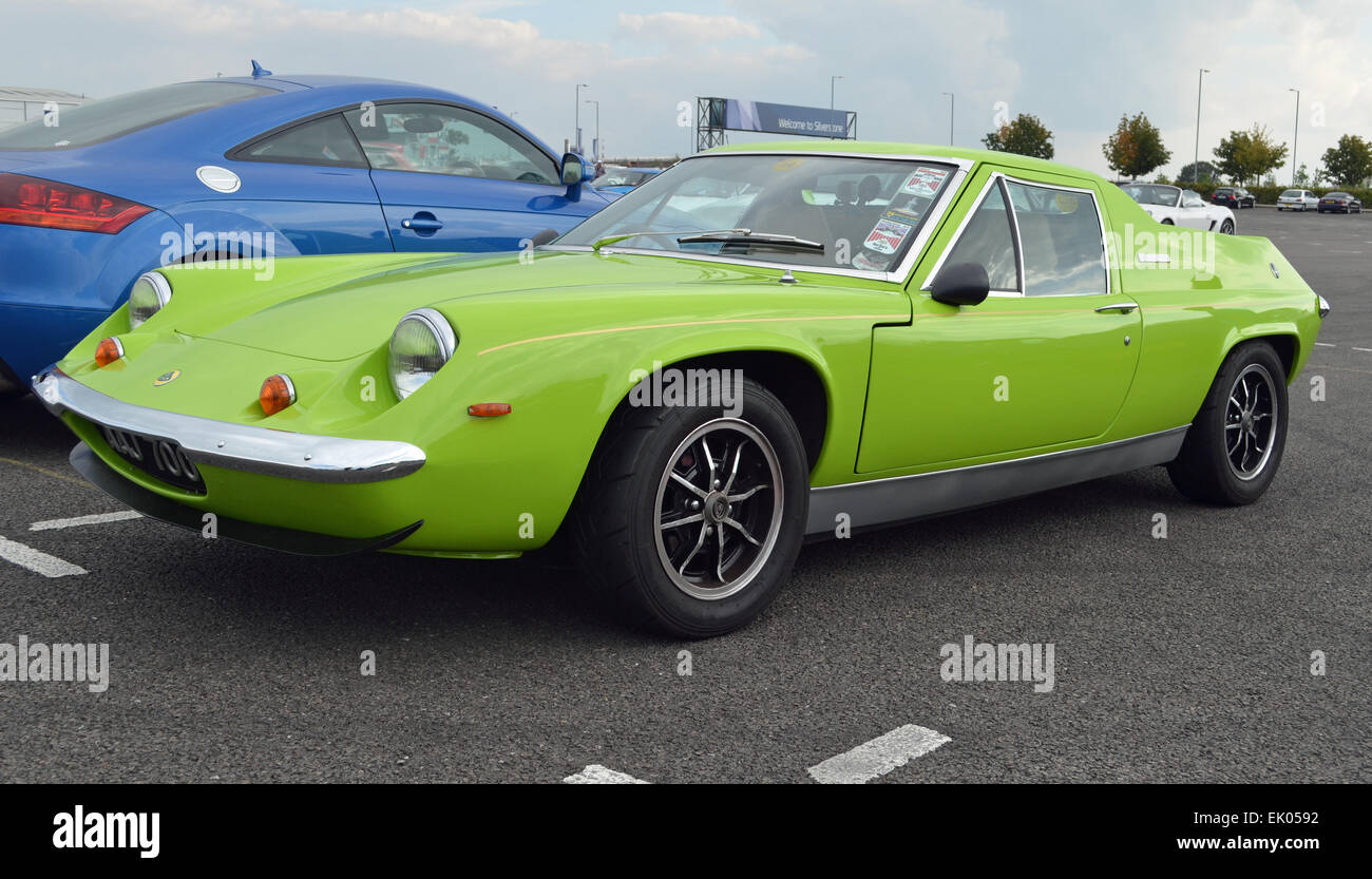 Klassische grüne Lotus Europa britische Sportwagen Stockfoto