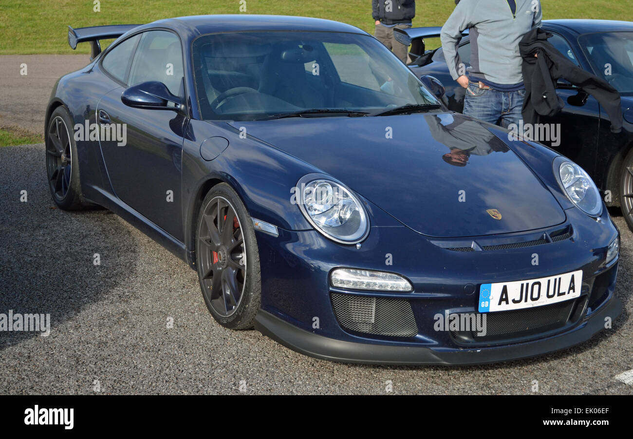 2010 blaue Porsche 997 GT3 Stockfoto