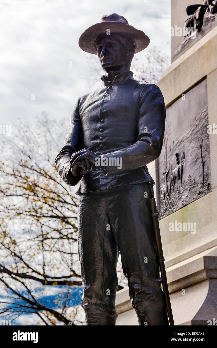 Soldat Statue General William Tecumseh Sherman Bürgerkrieg Memorial Pennsylvania Avenue Washington DC.  Statue gewidmet 1903 Stockfoto
