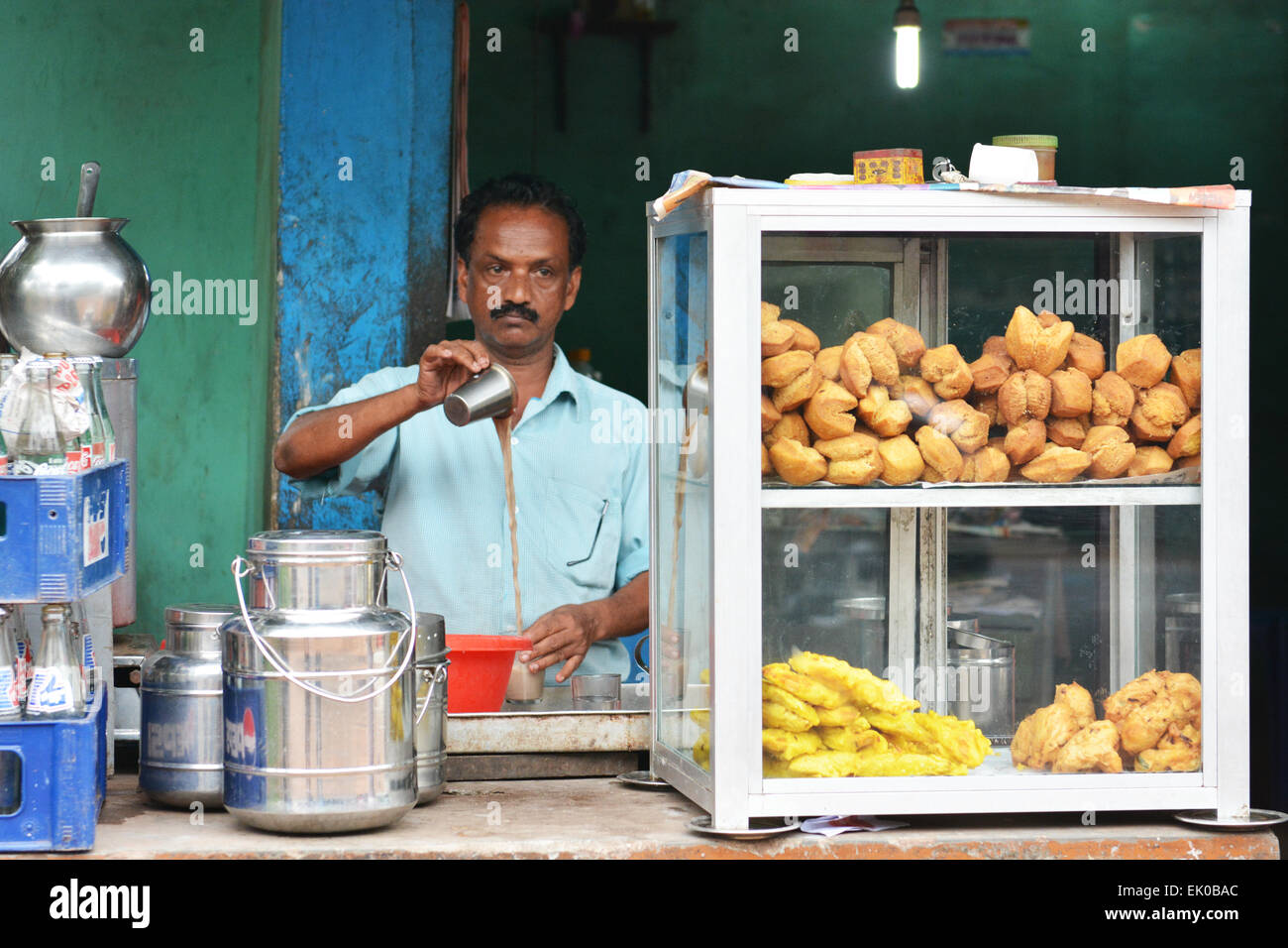 Einem ländlichen Coffee Shop in Kerala Stockfoto