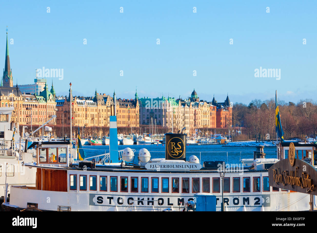 Schweden, Stockholm - schöne Häuser in Blickrichtung. Stockfoto