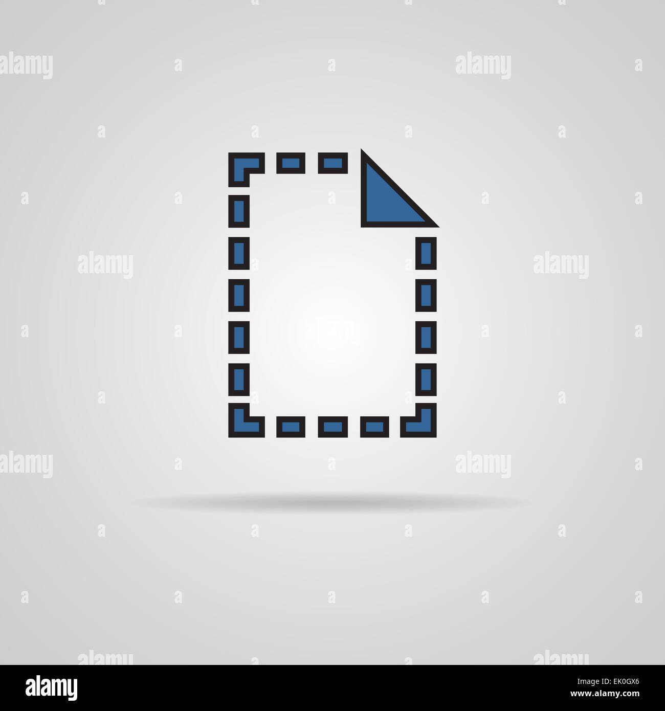 Dokument-Symbol gepunktete Linie Stockfoto