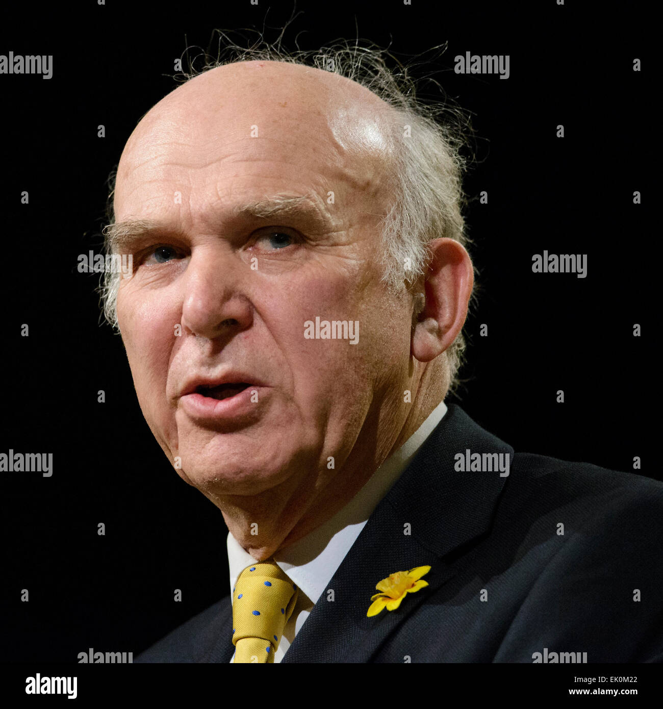 Liberale Demokraten Frühling Konferenz 2015 auf 14.03.2015 an BT Convention Centre, Liverpool. Rt Hon Dr Vince Cable MP, Secretary Of State for Business, Innovation and Skills befasst sich die Konferenz. Bild von Julie Edwards Stockfoto