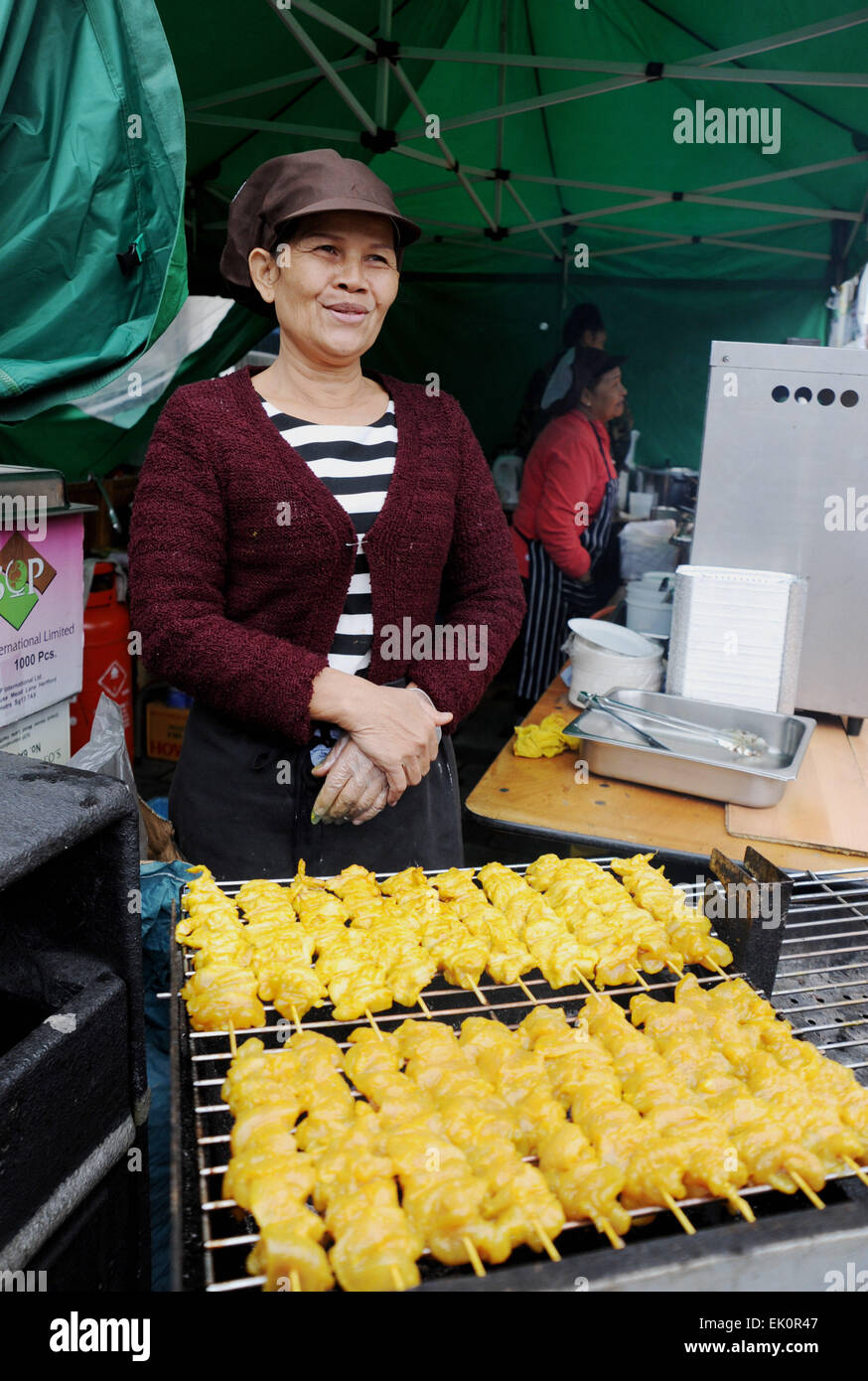 Brighton UK 4. April 2015 - Thai Street Food bei Brighton und Hove Frühjahr Essen und trinken-Festival, das auf über das Osterwochenende Kredit ist: Simon Dack/Alamy Live News Stockfoto