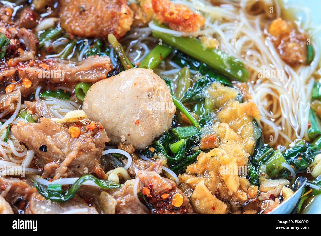 Thai Nudeln kleine Linie, Thailand Essen, Mittagessen Stockfoto