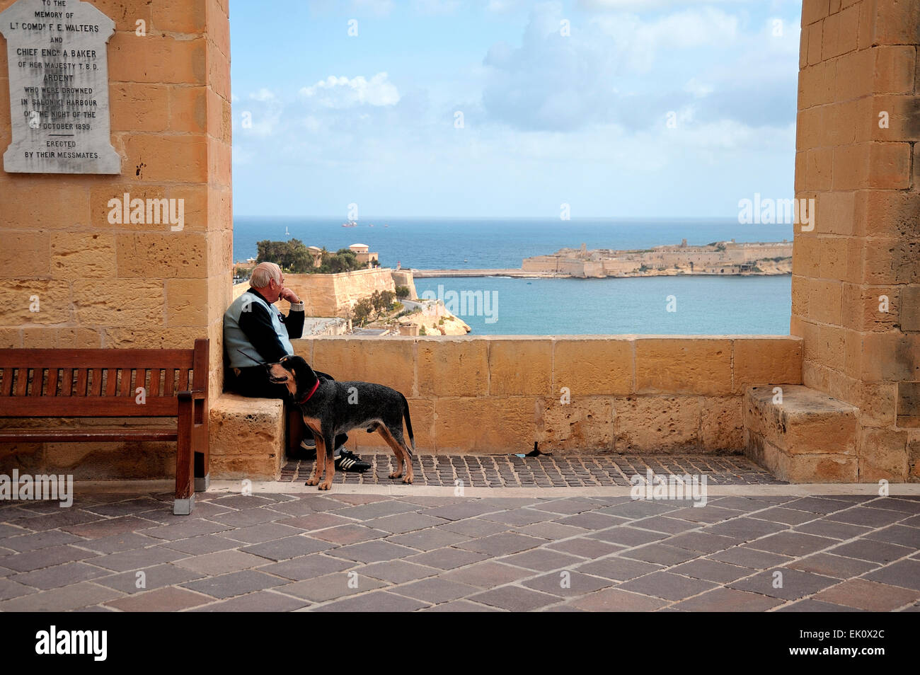 Valetta, Malta, mediterran, alte, historische, Architektur, Grand Harbour, Upper Barrakka Gardens Stockfoto