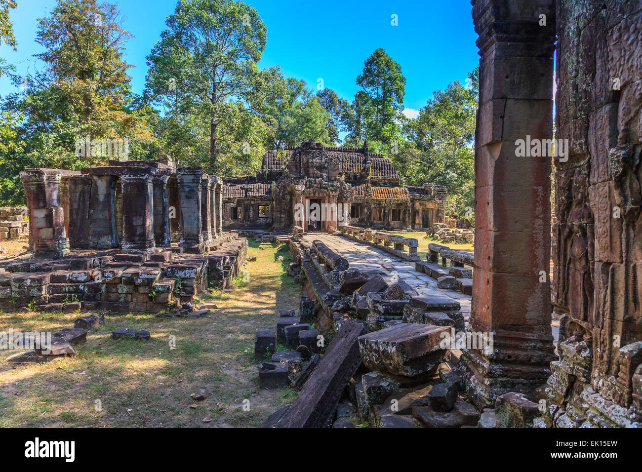 Die Bibliothek der Banteay Kdei Tempel, Angkor Wat, Kambodscha Stockfoto