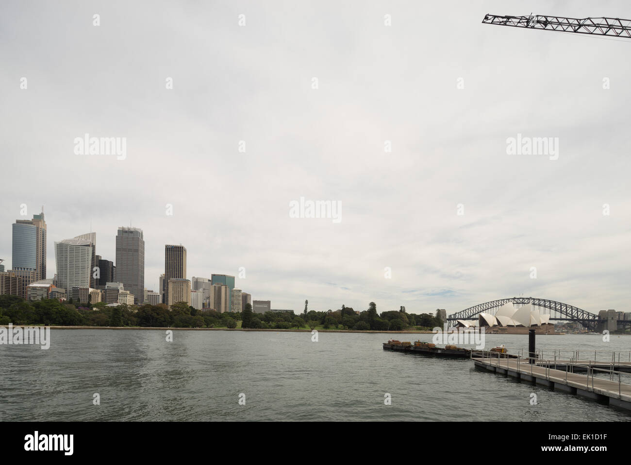 Die Innenstadt von Skyline Sydney Australia, Sydney Opera House und Sydney Harbour Bridge. Stockfoto