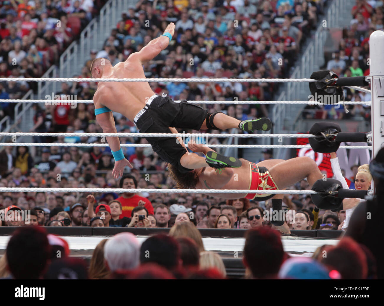 Santa Clara, Kalifornien, USA. 29. März 2015. John Cena bei WWE WrestleMania 31 im Levi's-Stadion vor 76.000 Zuschauern. © Matt Roberts/ZUMA Wire/ZUMAPRESS.com/Alamy Live-Nachrichten Stockfoto