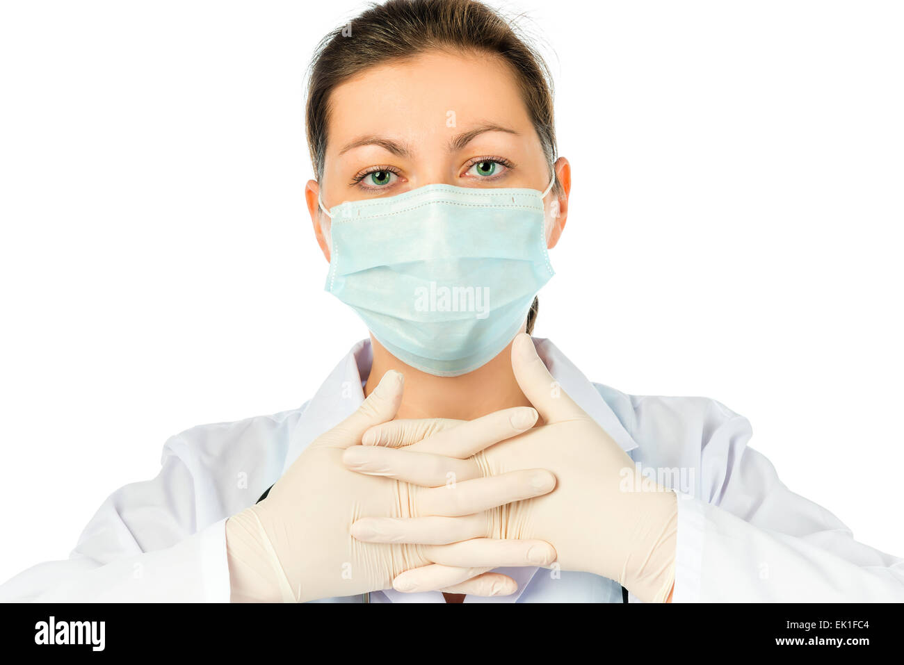 Porträt eines Chirurgen in eine sterile Schutzkleidung Stockfoto